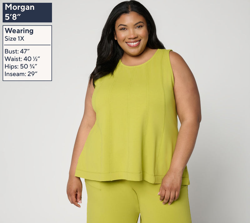 LOGO Lounge by Lori Goldstein Sleeveless Top with Seam Detail — View 2