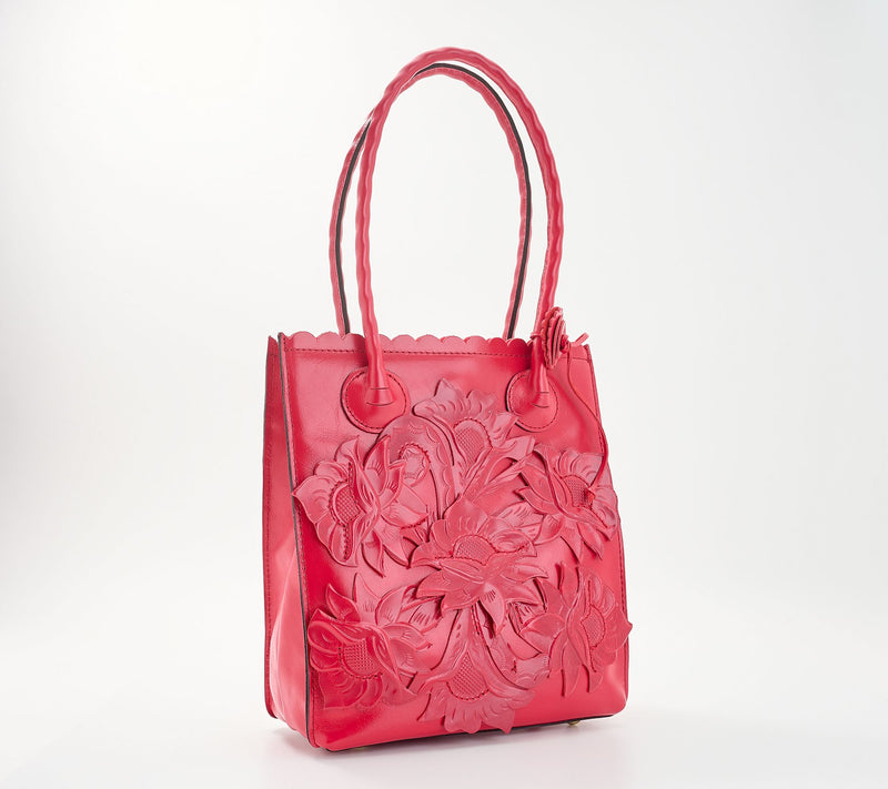 Patricia Nash Tooled Applique Leather Charline Tote — View 11
