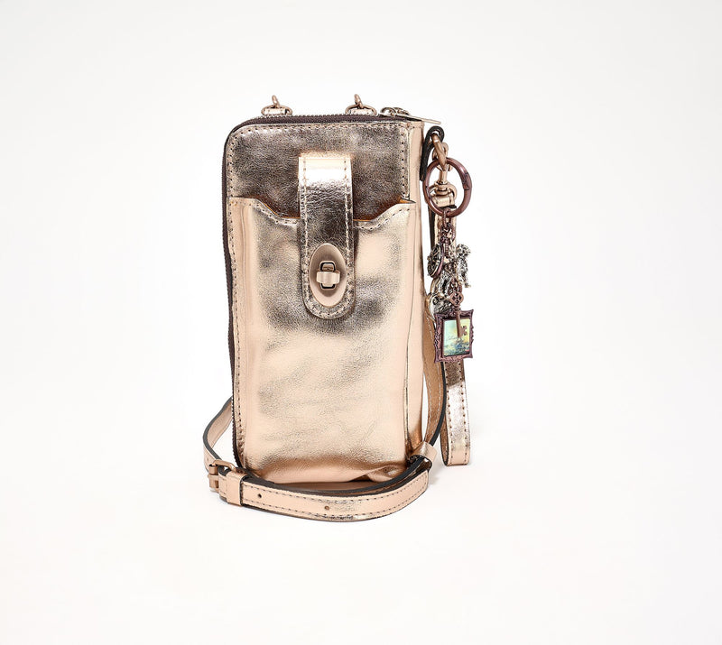 Patricia Nash Amalia Leather Phone Crossbody w/ Charm & Wristlet — View 11