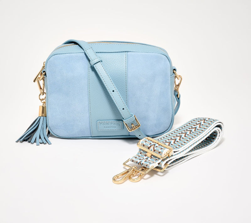 Pom Pom London The City Suede & Leather Crossbody with Extra Strap — View 13