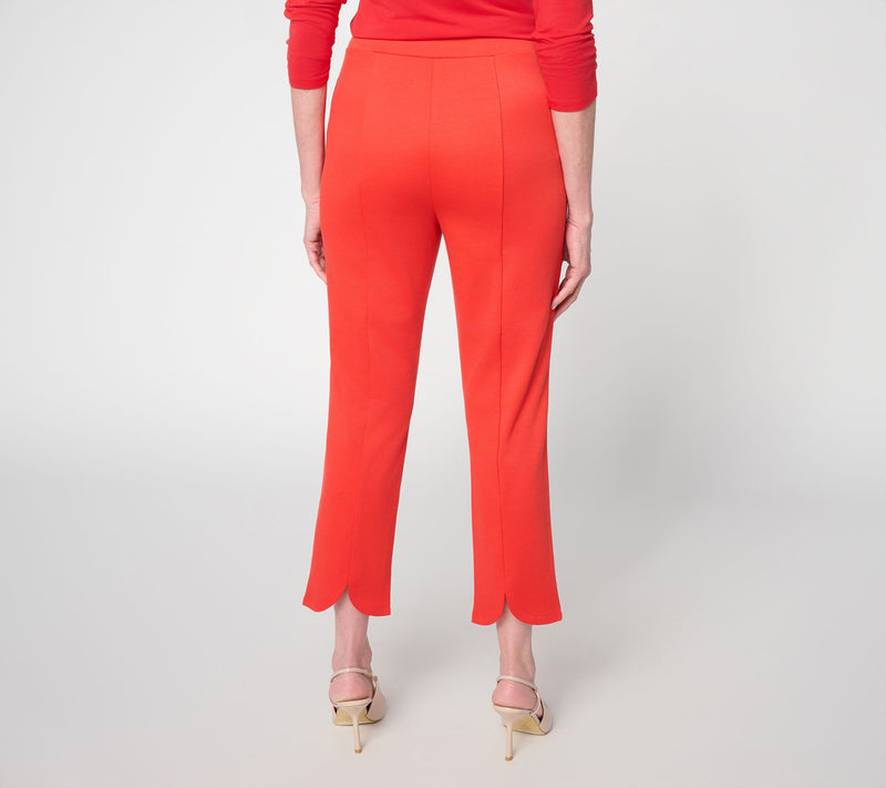 Joan Rivers Regular Scallop Back Pull-On Ponte Crop Pants — View 10