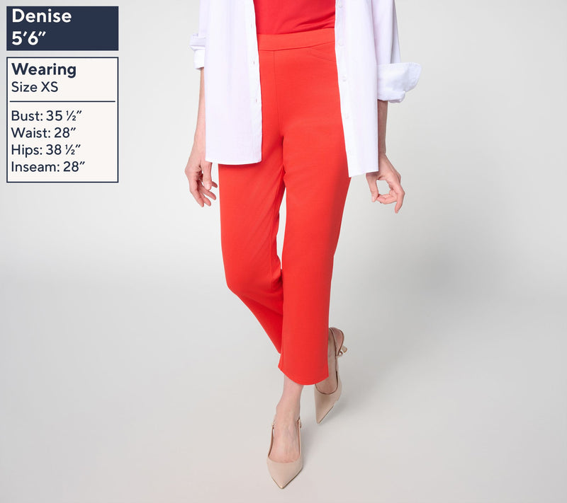 Joan Rivers Regular Scallop Back Pull-On Ponte Crop Pants — View 9