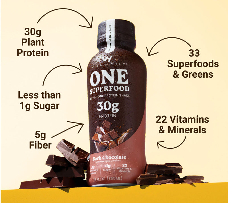 VitaHustle ONE Superfood Ready to Drink 30g Protein Shakes 12-Pack — View 2