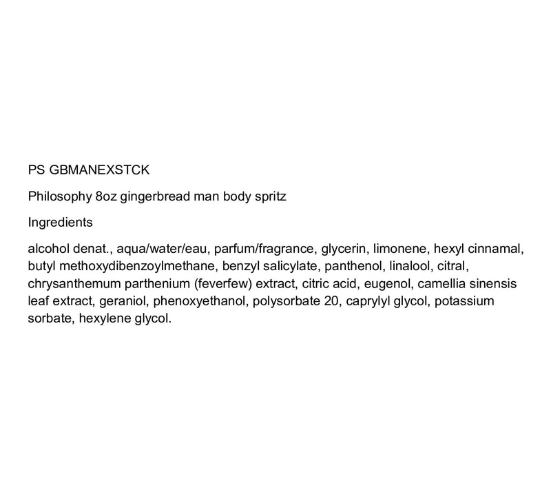 philosophy 8oz gingerbread man body spritz — View 2