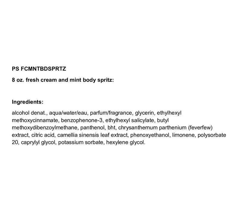 philosophy 8oz fresh cream & mint body spritz — View 2