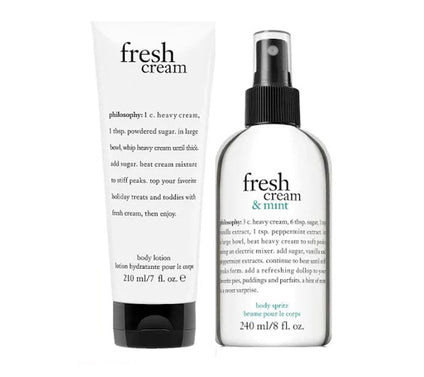 philosophy fres h cream & mint lotion and spri tz duo