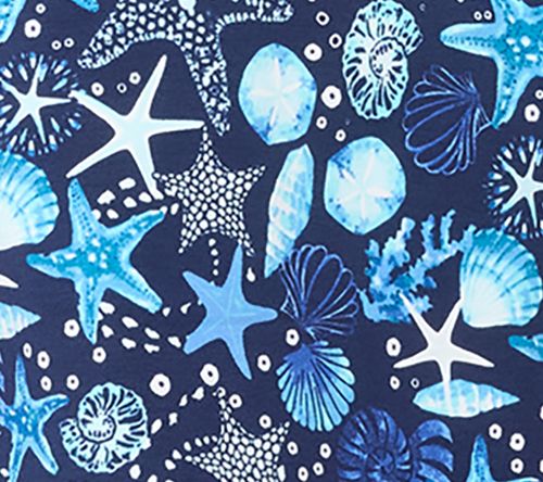 Denim & Co. Active Printed French Terry Split Neck Top — View 8