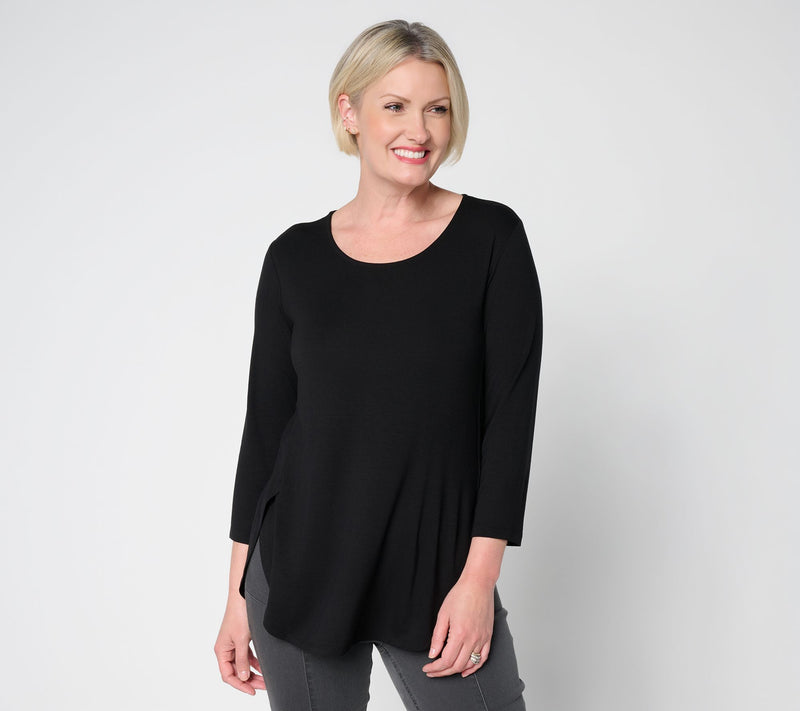 Susan Graver Essentials Regular Rayon Allure Knit Shirttail Tunic — View 12
