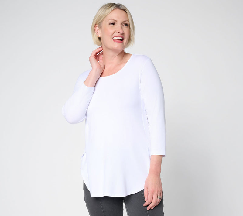 Susan Graver Essentials Regular Rayon Allure Knit Shirttail Tunic — View 13