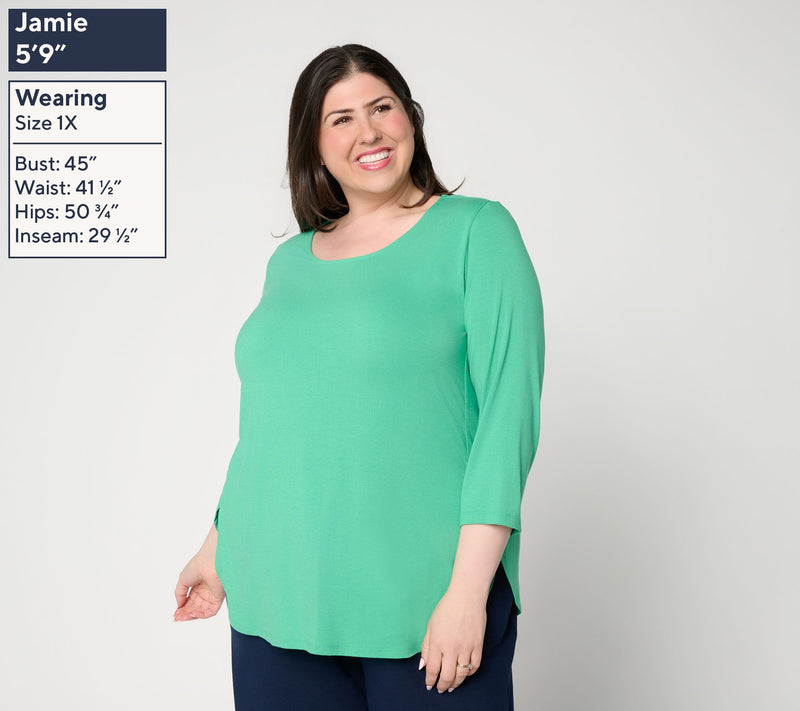 Susan Graver Essentials Regular Rayon Allure Knit Shirttail Tunic — View 2
