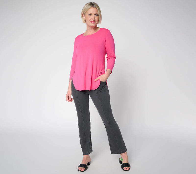 Susan Graver Essentials Regular Rayon Allure Knit Shirttail Tunic — View 5