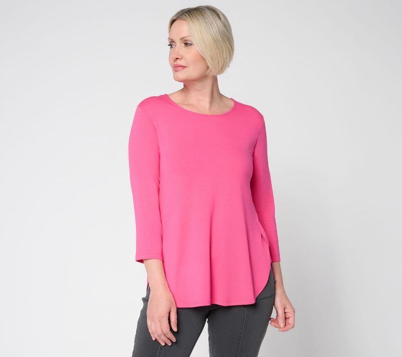 Susan Graver Essentials Regular Rayon Allure Knit Shirttail Tunic — View 16