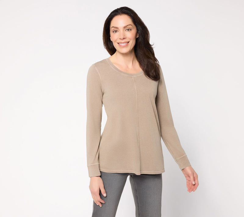 LOGO Principles by Lori Goldstein Long Sleeve Knit Top w/ Seam Detail — View 11