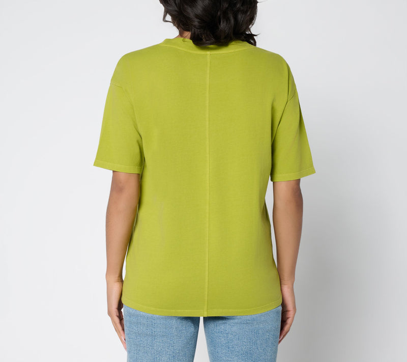 LOGO by Lori Goldstein Everyday Elbow Sleeve Seamed Top — View 4
