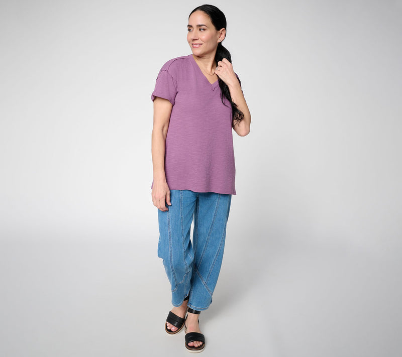 LOGO Principles by Lori Goldstein Short Sleeve V-Neck Tee — View 5