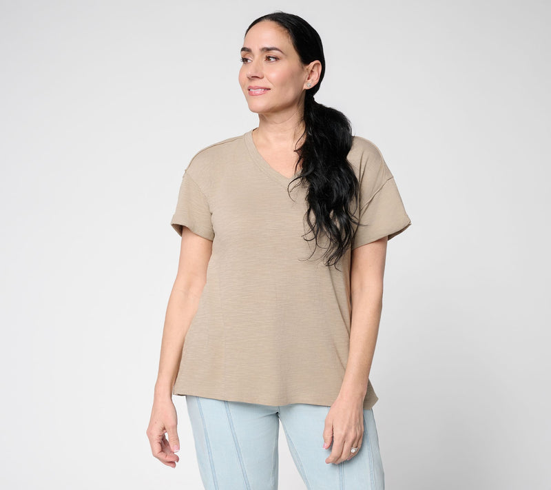 LOGO Principles by Lori Goldstein Short Sleeve V-Neck Tee — View 12
