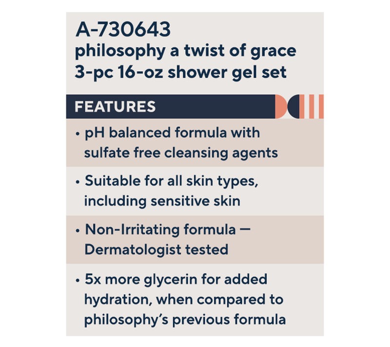 philosophy a twist of grace 3pc 16oz shower gel set — View 3