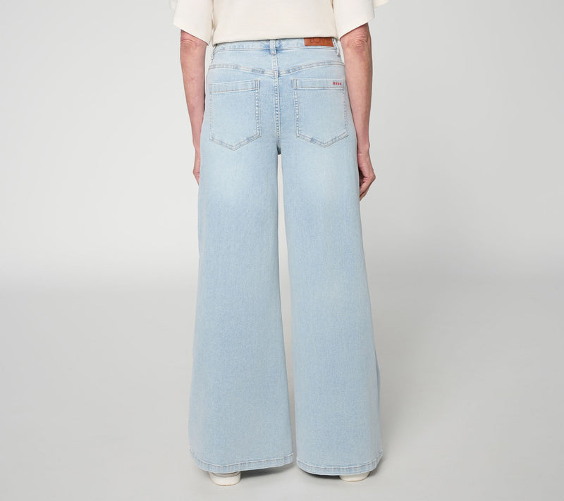 Peace Love World Regular Full Length Side Pleat Wide Leg Denim — View 8