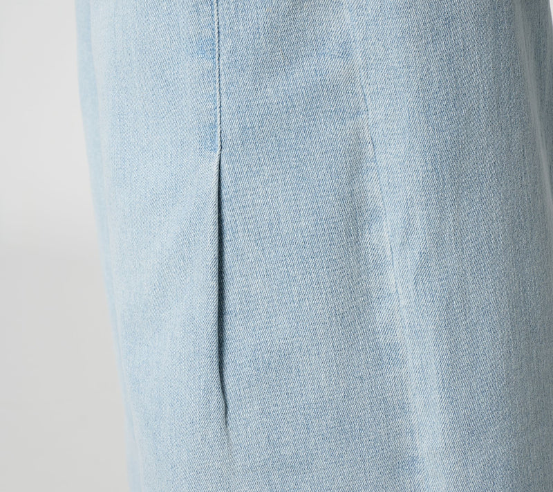 Peace Love World Regular Full Length Side Pleat Wide Leg Denim — View 11