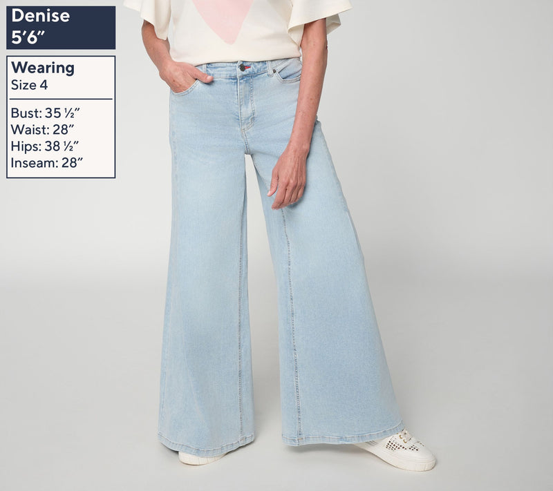 Peace Love World Regular Full Length Side Pleat Wide Leg Denim — View 7
