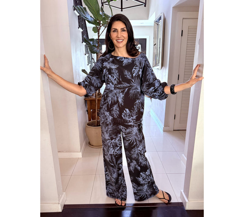 BEAUTIFUL by Lawrence Zarian Regular Printed Pull-On Wide Leg Pant — View 7