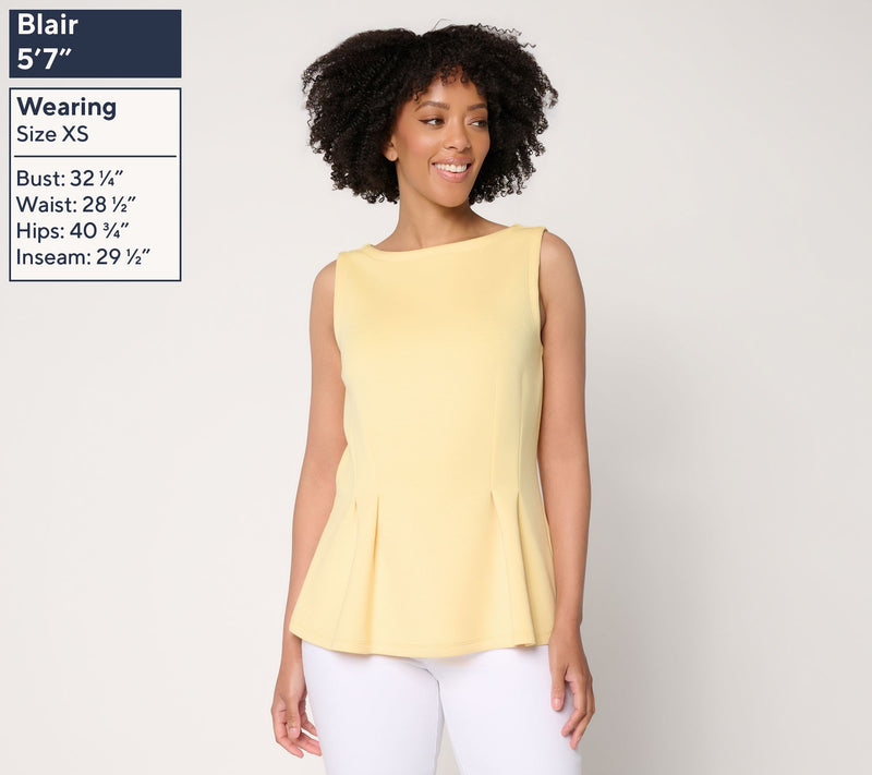 BEAUTIFUL by Lawrence Zarian Scuba Boat Neck Pleated Top — View 4