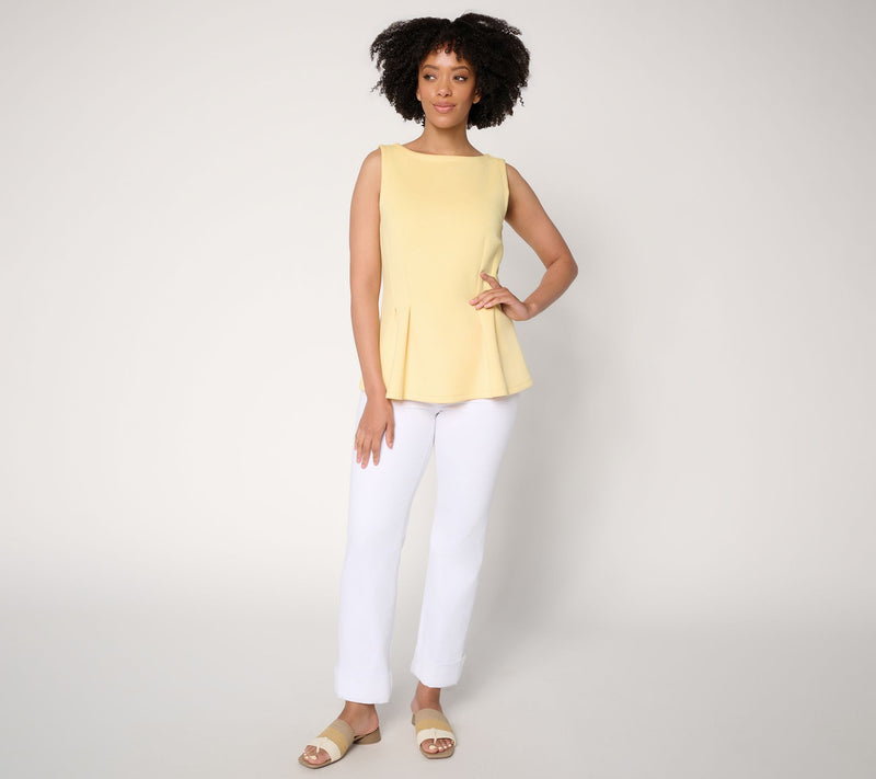BEAUTIFUL by Lawrence Zarian Scuba Boat Neck Pleated Top — View 6