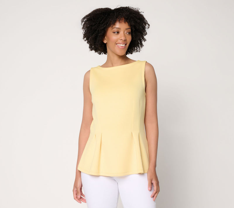BEAUTIFUL by Lawrence Zarian Scuba Boat Neck Pleated Top — View 12