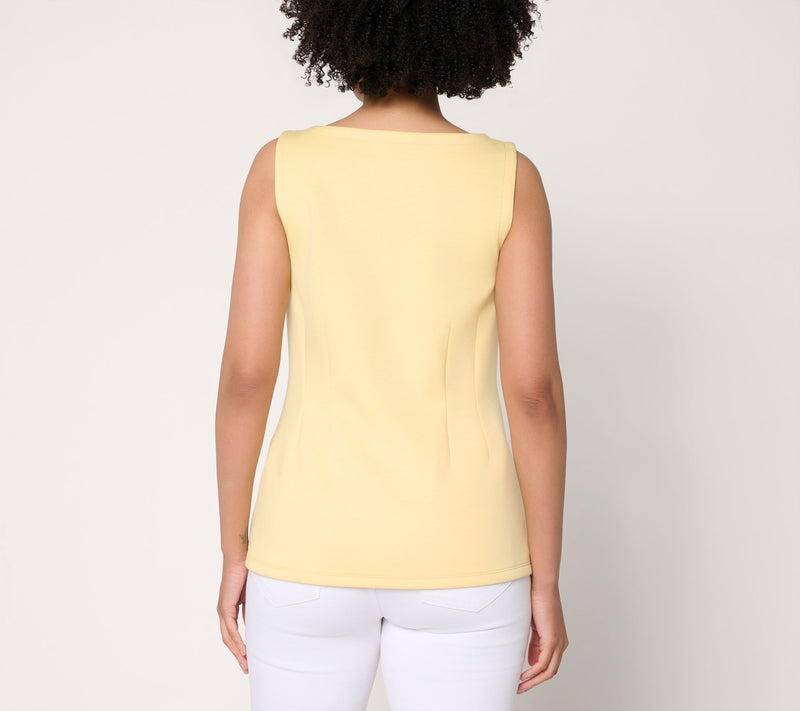 BEAUTIFUL by Lawrence Zarian Scuba Boat Neck Pleated Top — View 5