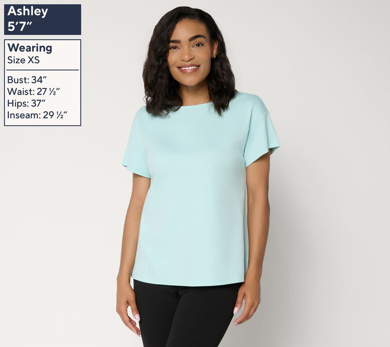 BEAUTIFUL by Lawrence Zarian Pima Cotton Round Neck Top — View 2