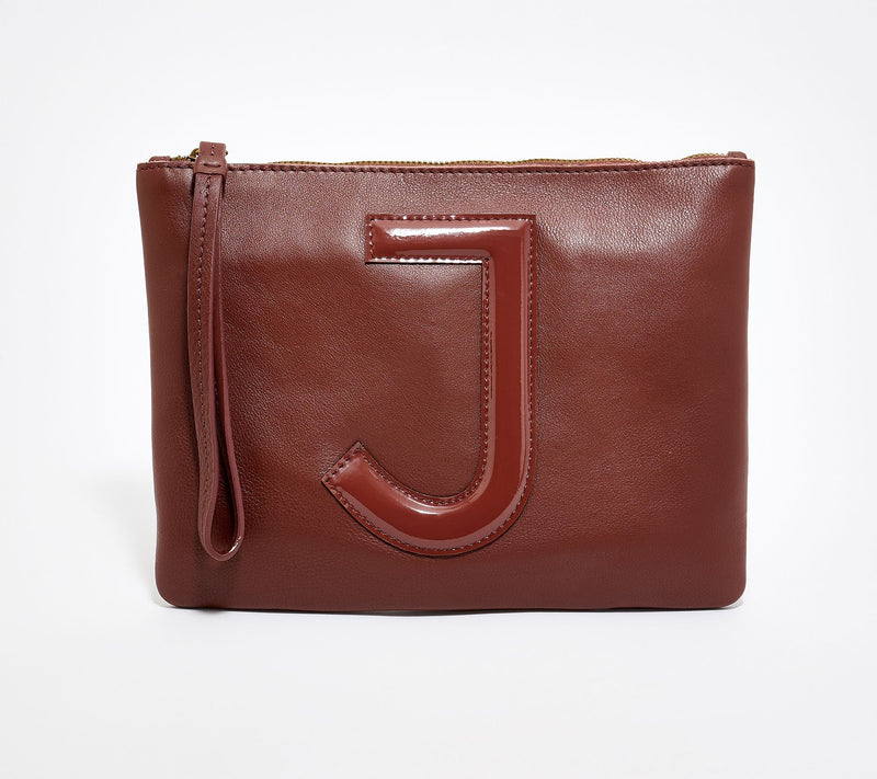 "As Is" American Leather Co. Tonal Monogram Wristlet Pouch — View 40