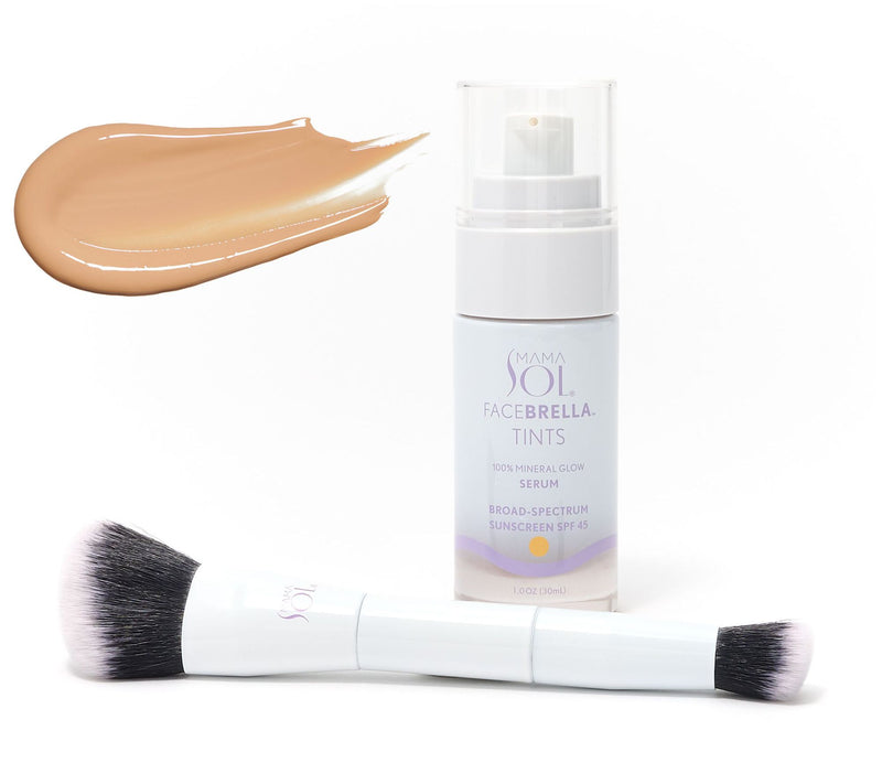Mama Sol FACEBRELLA Tinted Mineral SPF 45 Glow Serum w/ Brush — View 5