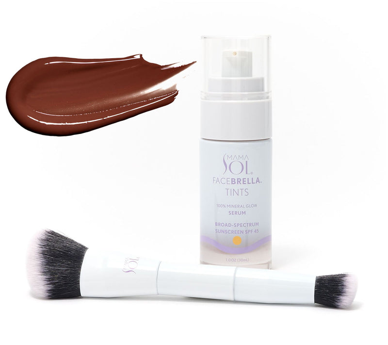 Mama Sol FACEBRELLA Tinted Mineral SPF 45 Glow Serum w/ Brush — View 9