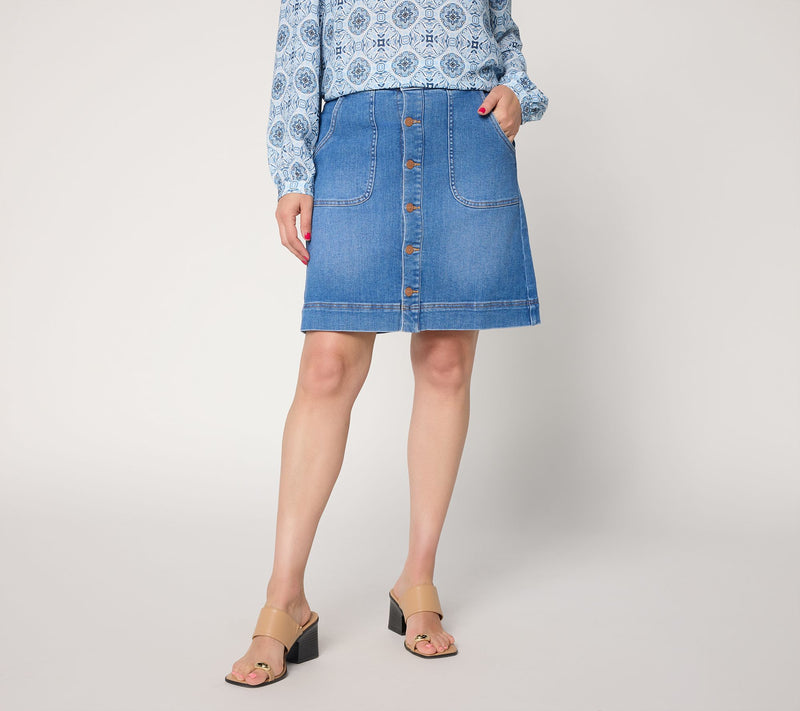 NYDJ High Rise Utility Skirt With Front Buttons — Main view