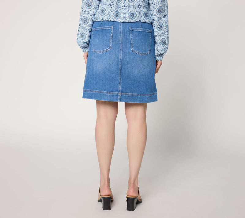 NYDJ High Rise Utility Skirt With Front Buttons — View 4