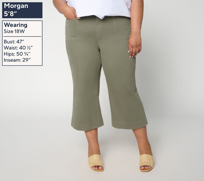 NYDJ Brigitte Regular Wide Leg Capri Jean with Patch Pocket — View 8