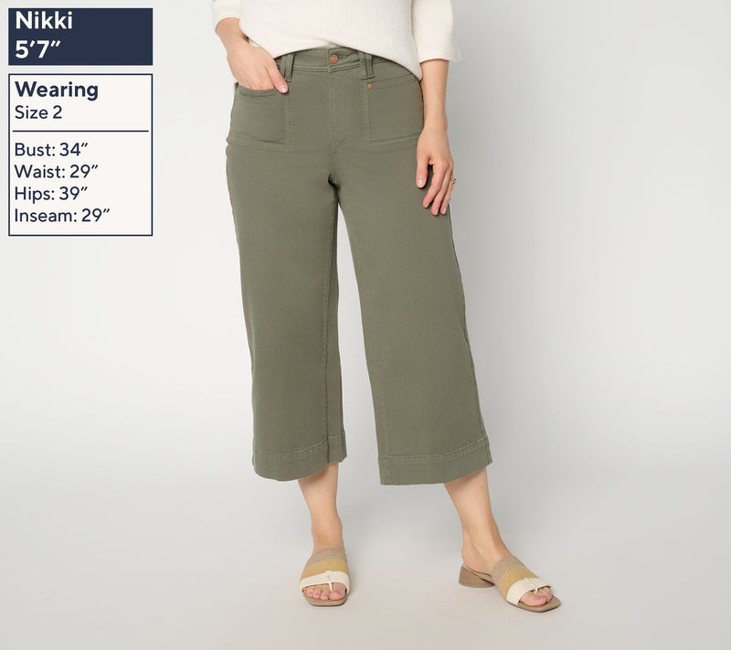 NYDJ Brigitte Petite Wide Leg Capri Jean With Patch Pocket — View 9