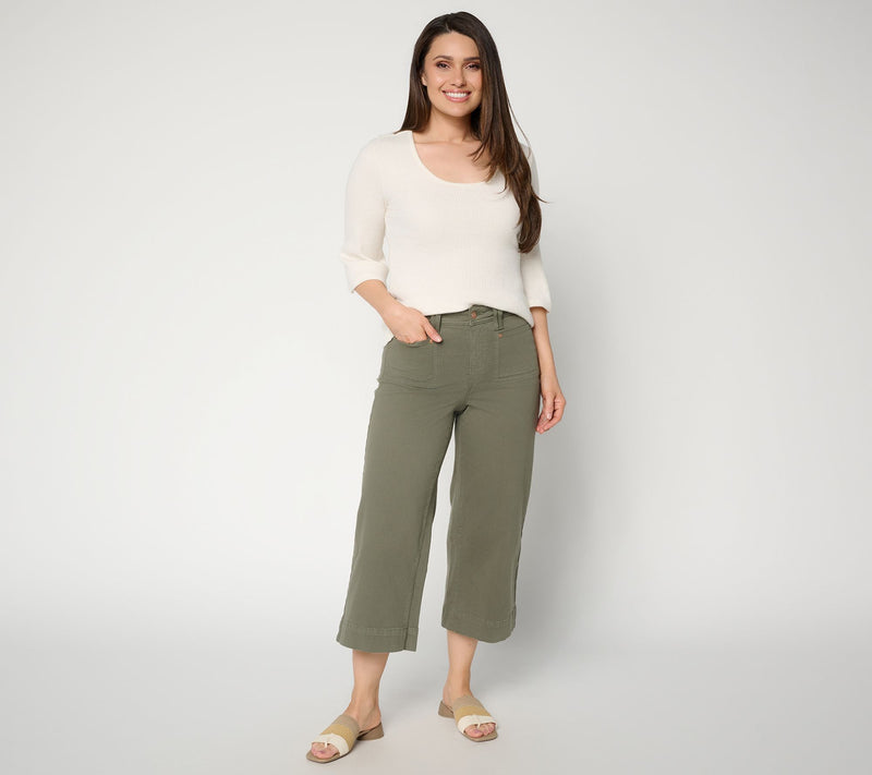 NYDJ Brigitte Petite Wide Leg Capri Jean With Patch Pocket — View 11