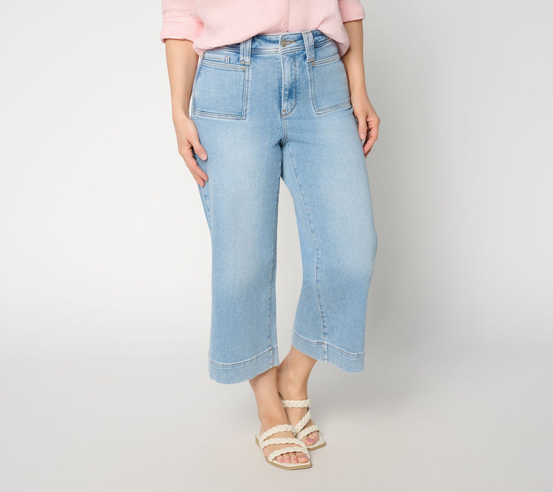 NYDJ Brigitte Petite Wide Leg Capri Jean With Patch Pocket — View 5