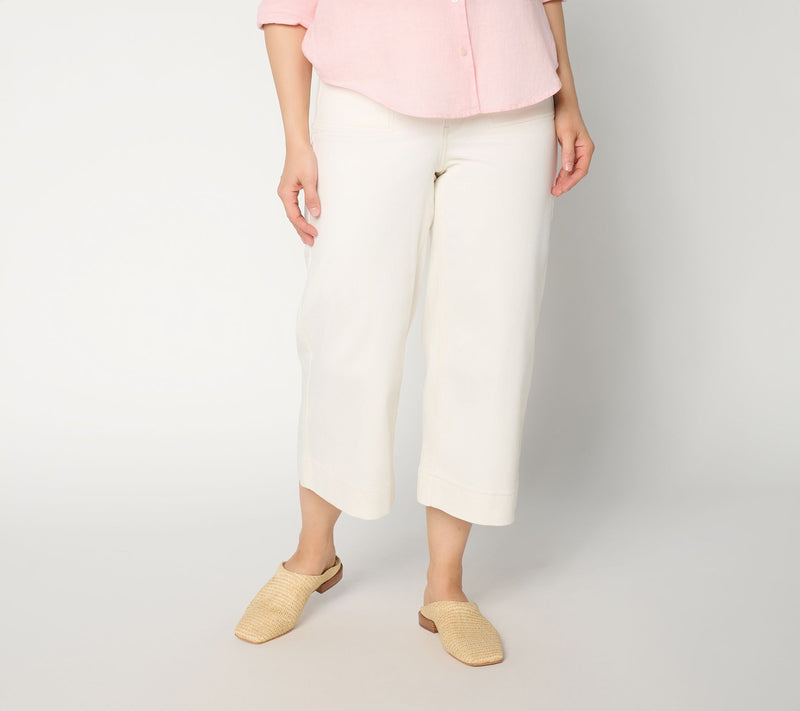 NYDJ Brigitte Petite Wide Leg Capri Jean With Patch Pocket — View 7