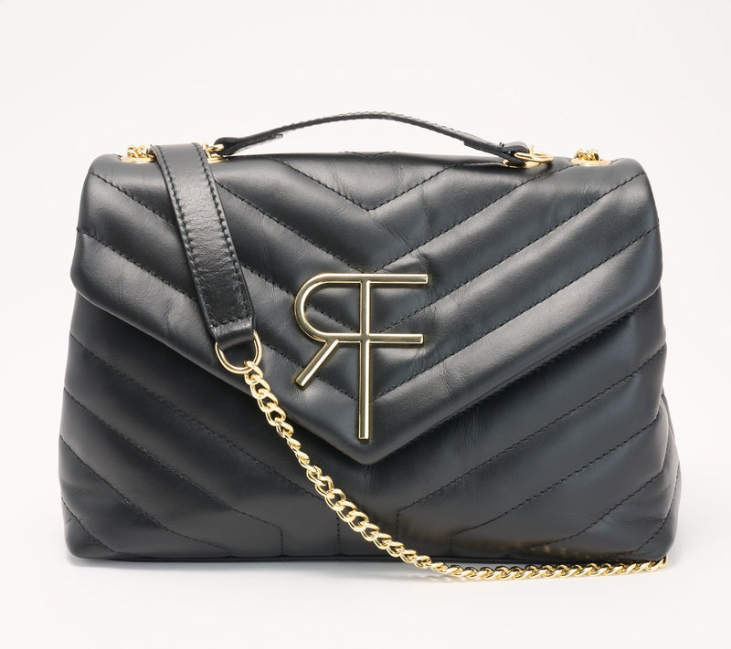 Filomena Amore Lady Venere Leather Monogram Quilted Clutch — View 11