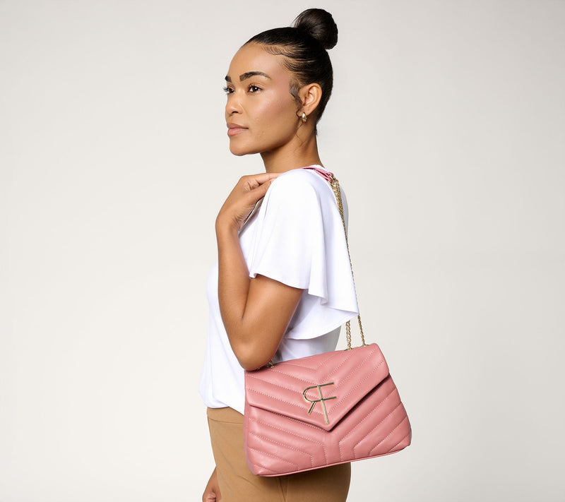 Filomena Amore Lady Venere Leather Monogram Quilted Clutch — View 5