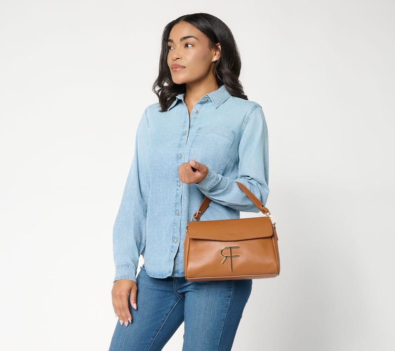 Filomena Amore Lady Chicago Leather Monogram Flap Shoulder Bag — View 4