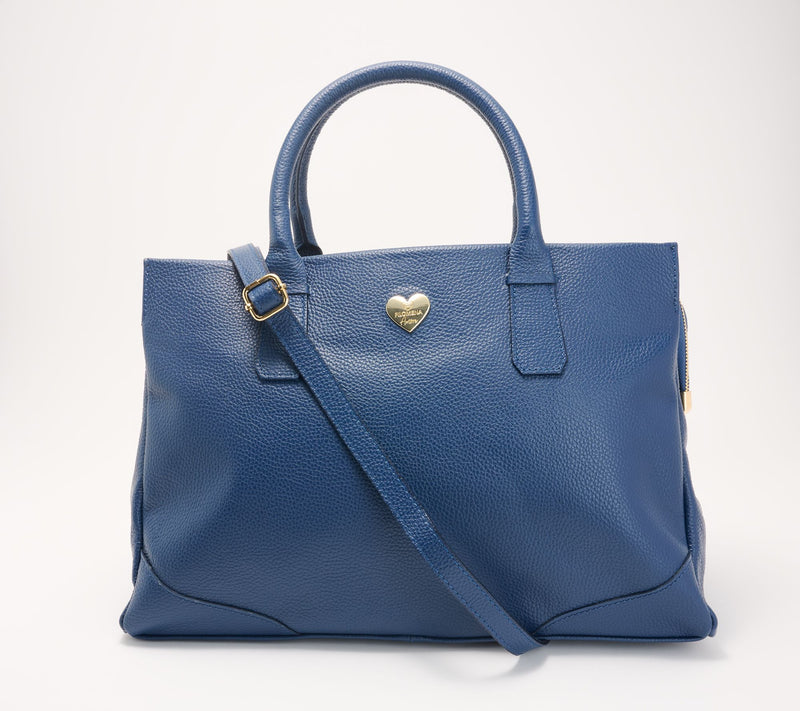 Filomena Amore Lady Weekend Leather Top Zip Tote with Crossbody Strap — View 12