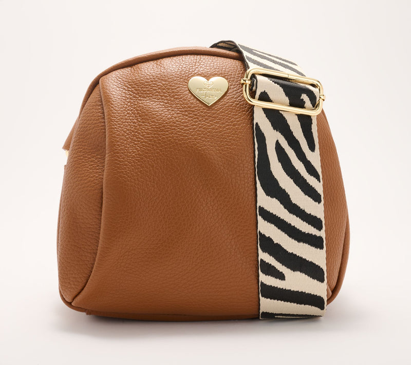Filomena Amore Lady Salento Leather Top Zip Crossbody with Woven Strap — View 12