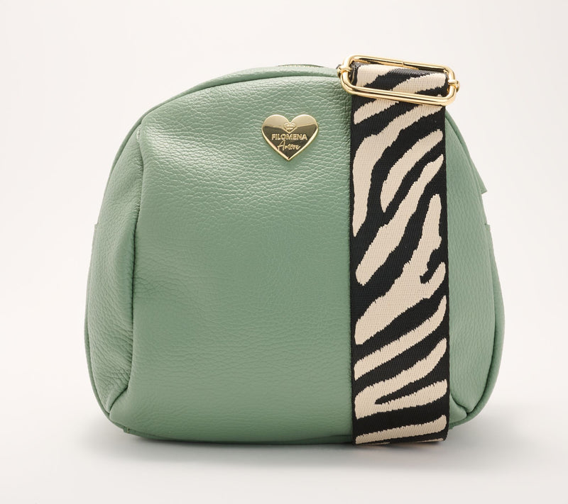 Filomena Amore Lady Salento Leather Top Zip Crossbody with Woven Strap — View 13