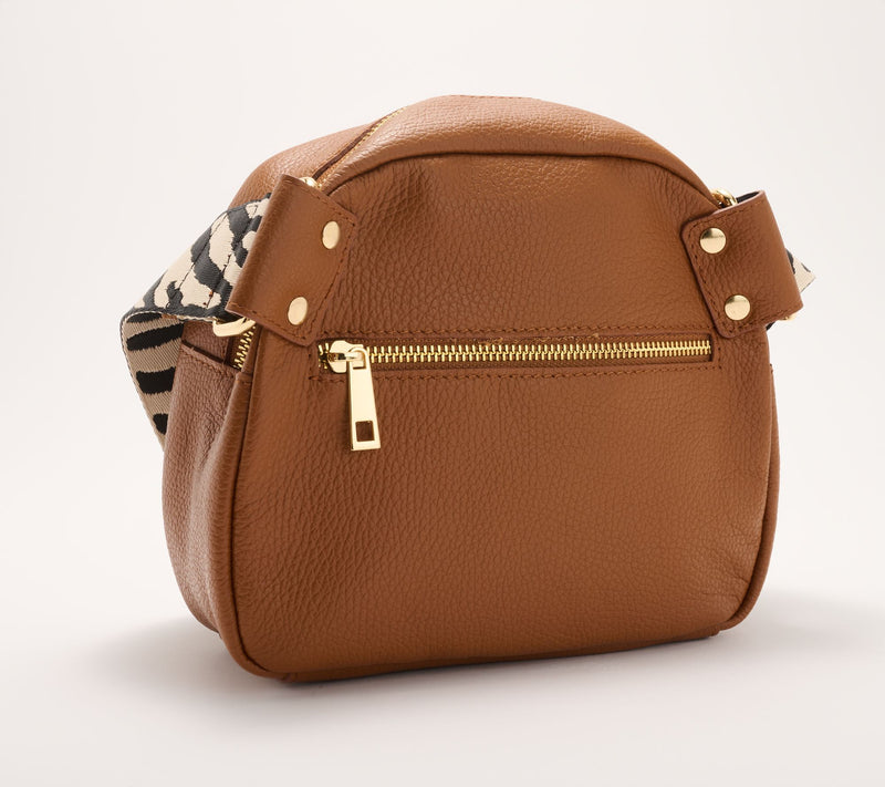 Filomena Amore Lady Salento Leather Top Zip Crossbody with Woven Strap — View 2