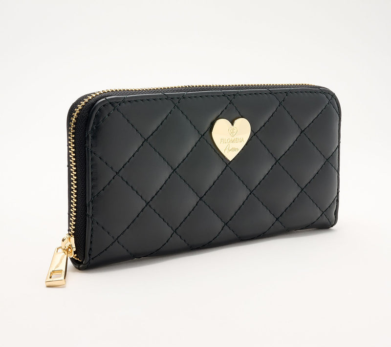Filomena Amore Miss Duomo Quilted Leather Zip Around Wallet — View 9