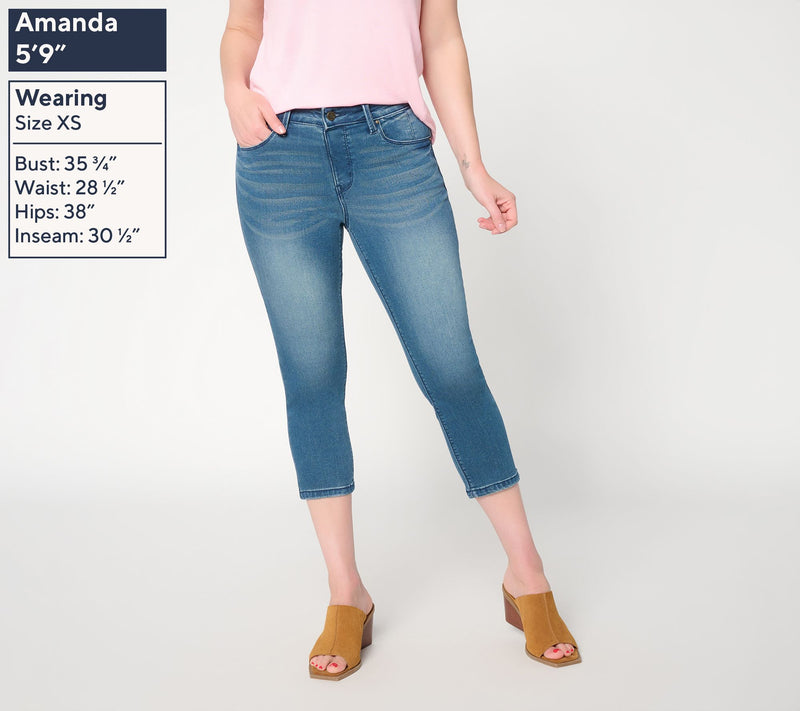 Felt Denim by Laurie Felt Regular Silky Denim Capri Pull On Jean — View 3