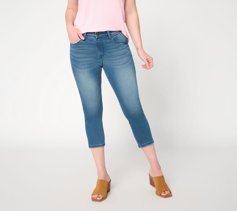 Felt Denim by Laurie Felt Petite Silky Denim Capri Pull-On Jeans — View 12